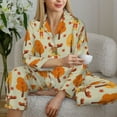 thumbnail image 6 of Wukai Autumn Maple Leaf and Deer Print Women's Pajama Set,PJ Set,Lounge Sets For Women Soft Long Sleeve Sleepwear Comfort and Style-Large, 6 of 7