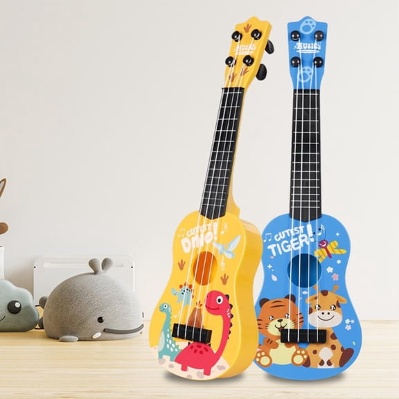 Godderr Child Cute Toy Guitar 5x1x16inch Mini Ukulele Instrument Kid Educational Guitar Toy