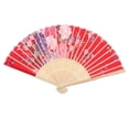 thumbnail image 3 of STARTIST 8.27 Inch () Floral Foldable Hand Fan Vintage Handheld Silk Foldable Fan Red, 3 of 9