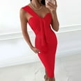 thumbnail image 2 of Vestidos Para Mujer Vestidos de Un Hombro Elegante Erógeno Sólido Adelgazante Sin Mangas Vendaje Abrigo de Cadera Odeerbi  ODB163754, 2 of 9