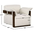 thumbnail image 3 of SAFAVIEH Couture Ivybella Modern Chenille Solid Armchair, Ivory/Dark Brown, 3 of 12