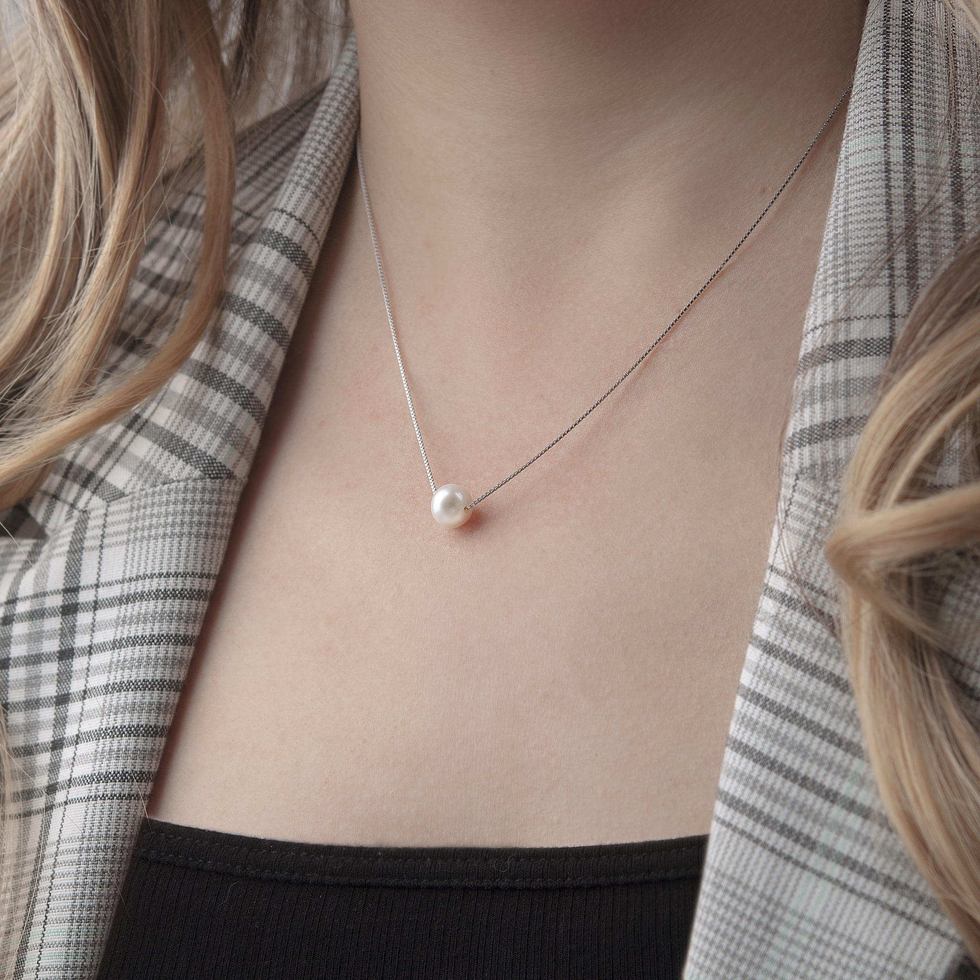 Anavia Wedding Gift for Sister in Law, Wedding Day Gift for Sister in Law, Bride Gift -[White Pearl + Silver Chain]
