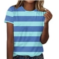 thumbnail image 1 of Camiseta de Cuello Redondo de Manga Corta con Suéter Impreso Casual para las Mujeres, Ligero Top Diario, 1 of 4