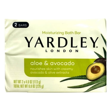 Yardley London Moisturizing Bath Bar Aloe and Avocado, Twin Pack (2 Bars, 4 oz Each)