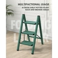 thumbnail image 5 of 3 Step Ladder,Aluminum Lightweight Folding 3 Step Stool with Anti-Slip Wide Pedal,330lbs Capacity Step Ladder for Household,Kitchen,Office - Green, 5 of 16