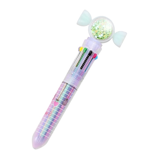 JJKBVCLO Ballpoint Pen Push Type 10color Allinone Color Multifunction Marker 1ML