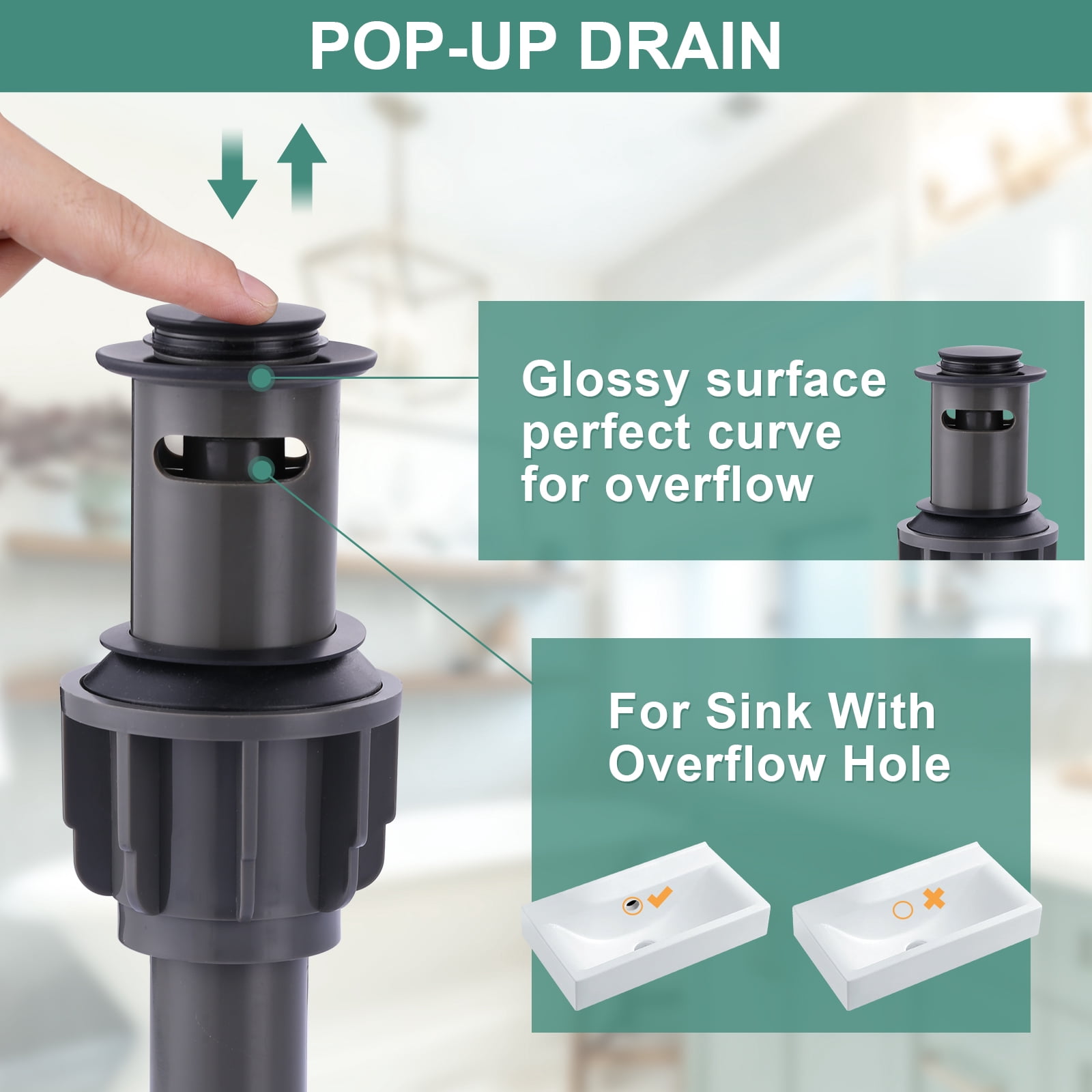 Wowow 2-Handle 3 Hole Widespread Bathroom Sink Faucet in Brushed Nickel,Fit for 6inch and 8inch Sink with Pop UP Drain