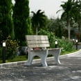 thumbnail image 2 of Wildridge Heritage 4' Park Bench, Weathered Wood and White - Outdoor All-Weather HDPE Furniture, 2 of 4