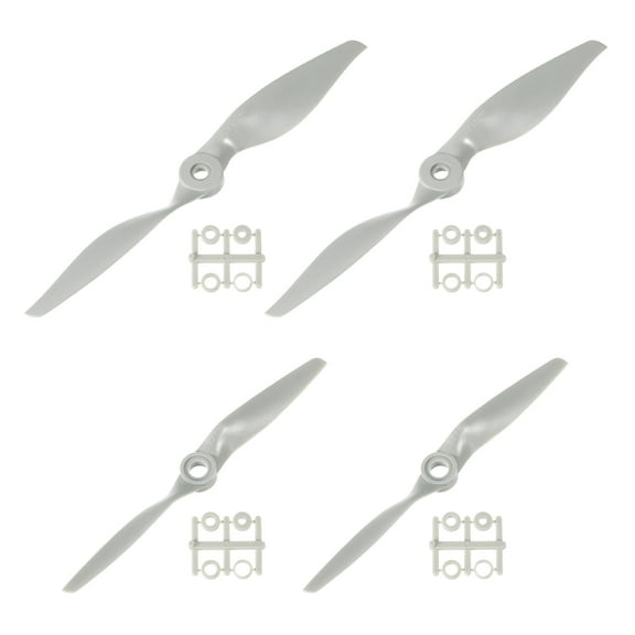 Uxcell 8x6" 8x6" Propeller RC Propellers 2 Vane Blades Props Grey with Adapter Rings for Electric Airplane Aircraft, Pack of 4