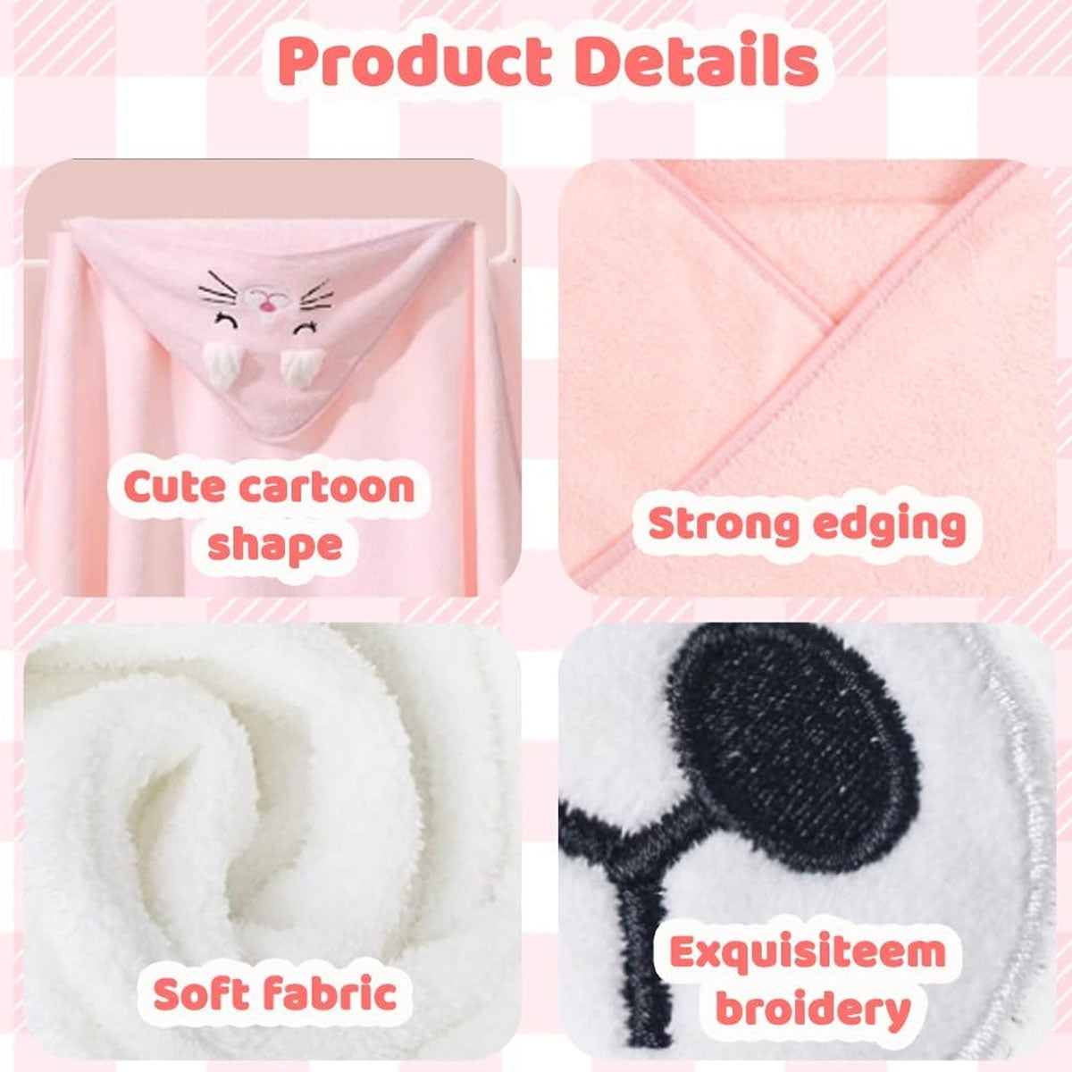 2-Pack Baby Hooded Towel Set, 31.5x31.5 Inch Ultra Soft & Absorbent Bath Towels for Newborns, Infants, Toddlers - Baby Shower Gift for Boys and Girls