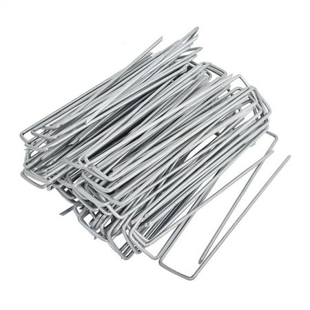 Galvanized Garden Staples Landscape Ground Nails Stakes Pins Spikes Pegs U-Shaped 6 11 Gauge Steel Fit for Securing Weed Barrier Fabric Landscape Ground Cover Lawn 1000pcs
