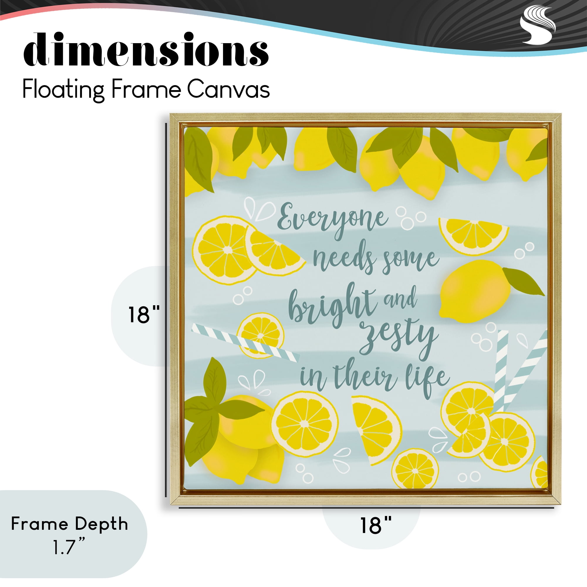 Stupell Industries Everyone Needs Bright & Zesty Gold Framed Floater Canvas Wall Art, design by Anna Quach