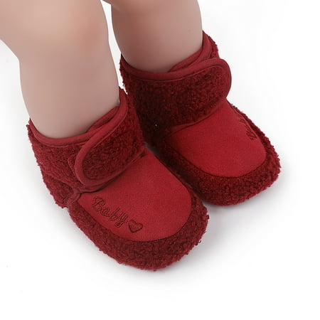 

Baby Boys Girls Soft Plush Snow Boots Warm Cotton First Walkers Shoes