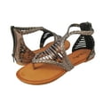 thumbnail image 2 of StarBay Women's Metallic Pewter, Back Zipper Thong Flat Sandals, 2 of 3