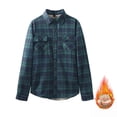 thumbnail image 2 of Bzhegqhd Men's Plaid Flannel Shirts Jacket Fleece Lined Thickened Warm Long Sleeve Turn Down Collar Button Pocket Casual Loose Fit Overshirt Coat for Fall Winter, 2 of 9