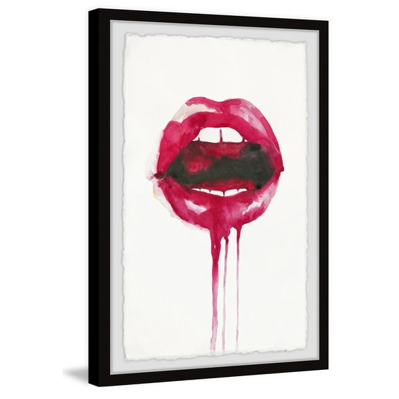 Marmont Hill "Adorable Lips" Framed Painting Art Print, 8.00" x 1.50"