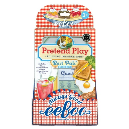 eeBoo Best Pals' Diner Pretend Play Set Props for Make Believe