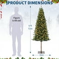 thumbnail image 2 of Árbol de Navidad Artificial Lápiz 7.5 Pies | Prelit + Verde y Blanco + Montaje Fácil | Decoración Hogar/Oficina/Centro Comercial, 2 of 10