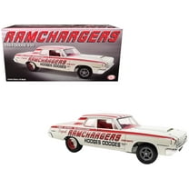 1964 Dodge 330 "Ramchargers" White with Red Graphics and Stripes Limited Edition to 504 pieces Worldwide 1/18 Diecast Model Car by ACME