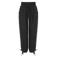 thumbnail image 4 of Women's High Waist Cargo Sweatpants with Multiple Pockets Comfortable Loose Fit Wide Leg Casual Pants, 4 of 8
