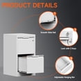 thumbnail image 5 of TOPASS 2 Drawer File Cabinet, 17.8" D Metal Filing Cabinets with Lock, Vertical Filing Cabinet for Home Office, File Cabinet for Letter/Legal/A4/F4 Size, Easy Assemble (White), 5 of 6
