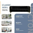 thumbnail image 5 of Atumon Couches and Sofaes, 83"L Velvet Sofa, Mid-Century Sofa Furniture, 3-Seat Velvet Upholstered Sofa with Metal Legs, Heavy Duty Sofa Couch for Living Room Apartment Office, Black, 5 of 10