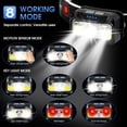 thumbnail image 4 of LHKNL linterna frontal recargable, 1200 lúmenes, sensor de movimiento superbrillante, 2 paquetes de faros LED impermeables con luz blanca y roja, 8 modos de faros para acampar, andar, correr, pescar, 4 of 6