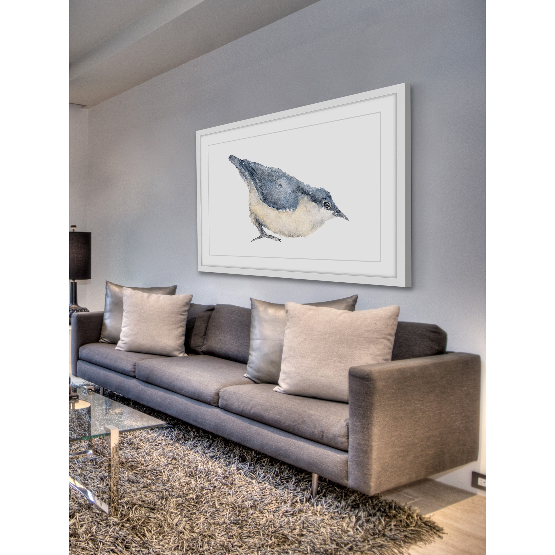 "Nuthatch Bird" Framed Painting Print
