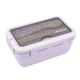 thumbnail image 2 of Cajas Bento De 3 Compartimentos, Fiambrera Térmica De Silicona De Plástico Inodoro Con Palillos De Cuchara Para Trabajadores Para La Escuela Para La Oficina Para Estudiantes ANGGREK Púrpura, 2 of 8