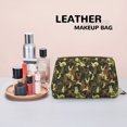 thumbnail image 4 of Rabbit Green Camouflage Makeup Bag, Large Capacity Travel Cosmetic Bag for Women Girls- Travel Toiletry Bag Leather Portable Waterproof Makeup Case Organizer with Handle, 4 of 4