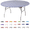 Blue Gingham, variant on Kwik-Covers Round Plastic Table Cover - 60" Round, Bundle of 5, Metallic Silver