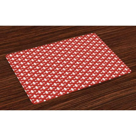 Fleur De Lis Placemats Set Of 4 Ancient Heraldic Pattern With Fleur De Lis Placemats Set Of 4 Ancient Heraldic Pattern With Abstract Fl Elements Curved Leaves