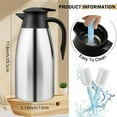 thumbnail image 4 of 2 Pcs 68 oz Thermal Coffee Carafe Insulated Stainless Steel Coffee Carafe for Hot Liquids Vacuum Thermal Pot Creamer Carafe Dispenser with Brushes Keeping Hot 12 Hours (Silver), 4 of 5