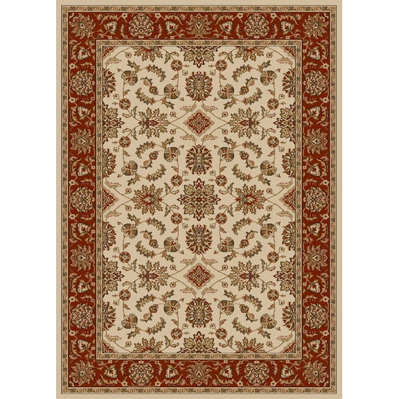 Radici Usa Como Area Rug 1592 Ivory/Brick Italian Bordered 2' 2" x 7' 7" Rectangle