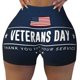 thumbnail image 2 of Fotbe Happy Veterans Day Shorts Sin Costuras – Shorts Deportivos de Cintura Alta para Mujer, Elásticos para Gimnasio, Yoga, Running o Ciclismo-Large, 2 of 8