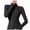 Black, variant on Women Slim Fit Athletic Jacket Nylon Spandex Full Zip With Pockets Running Sports Workout Wear