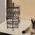 thumbnail image 4 of Earring Holders Organizer, Jewelry Display Stand, 4 Tiers Rotating Earring Storage Rack with Metal Necklace and Ring Holders, Desktop Jewelry Tree for Earrings and Necklaces, 4 of 7