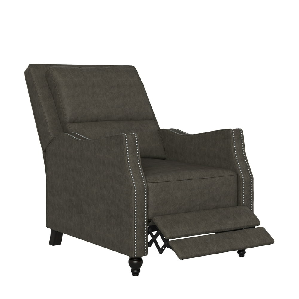 Homesvale Souda Push Back Recliner Chair in Distressed Faux Leather