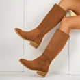 thumbnail image 6 of Boots for Women Winter Comfortable Versatile Round Toe Low Chunky Heel Knee High Boots Women Casual Cozy Fashion Short Boots for Party Daily Wear, 6 of 9