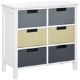 thumbnail image 1 of HOMCOM Commode à 6 Tiroirs Commode avec Plateau de Table, Penderie pour Salon, Multicolore, 1 of 10