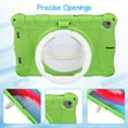 thumbnail image 6 of For iPad 6th 5th Generation Case, Soft Silicone Drop Protection Rotating Kickstand with Shoulder Strap Pencil Holder Kids Friendly Lightweight Case for iPad Air 1 2/ iPad 9.7" 2018/2017, Green, 6 of 6