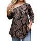 thumbnail image 3 of TaTaai Printed Blouse Elegant Flowy Women's Plus Size Fashion Off-Shoulder 3/4 Sleeve All Season Casual Semi-Formal Top Gift, 3 of 6