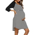 thumbnail image 4 of Julyccc Robe d'Allaitement à Manches 3/4 Rayée pour Femmes Enceintes, 4 of 5