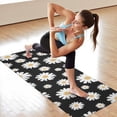 thumbnail image 6 of Black Daisy Flower Golden Centers Pattern Hot Yoga Mat Towel Non Slip for Hot Yoga - Quick-Drying Yoga Mat Cover with 4 Corner Pockets with Travel Bag - Hot Yoga Towel Non Slip 74"x26", 6 of 6
