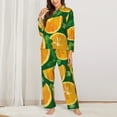 thumbnail image 2 of Sikiie Orange Women's Long-Sleeve Shirt and Full-Length Bottom Pajama Set (s-xxl)-X-Large, 2 of 7