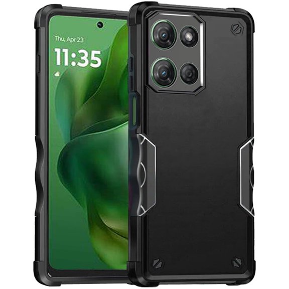 For Motorola Moto G Power 5G 2025 XT2515V Slim Shockproof Hybrid Cover Cellphone Case   Tempered Glass - Exquisite Black