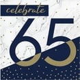 thumbnail image 1 of Servilletas de 65 cumpleaños de color azul marino y dorado de Creative Converting, 6,5 pulgadas, 1 of 2