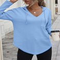 thumbnail image 4 of Relaxed Fit Women‘s Waffle Sweatshirts in Solid Color, 4 of 6