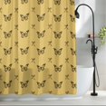 thumbnail image 2 of Yellow Spring Butterfly Standard Shower Curtain Set, Waterproof Shower Curtains for Bathroom, Black Bow Knot Washable Fabric Cloth Bath Curtain for Bathtub Decoration with Hooks 72x72 Inches, 2 of 9