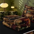 thumbnail image 5 of meiyoeat Rustic Cabin Deer Zipper Twin Comforter Sets with Fitted Sheet and 2 Pillowcases,Jungle Wildlife Zipper Bedding Set For Men Women,Black Reversible,4 Pieces, 5 of 7